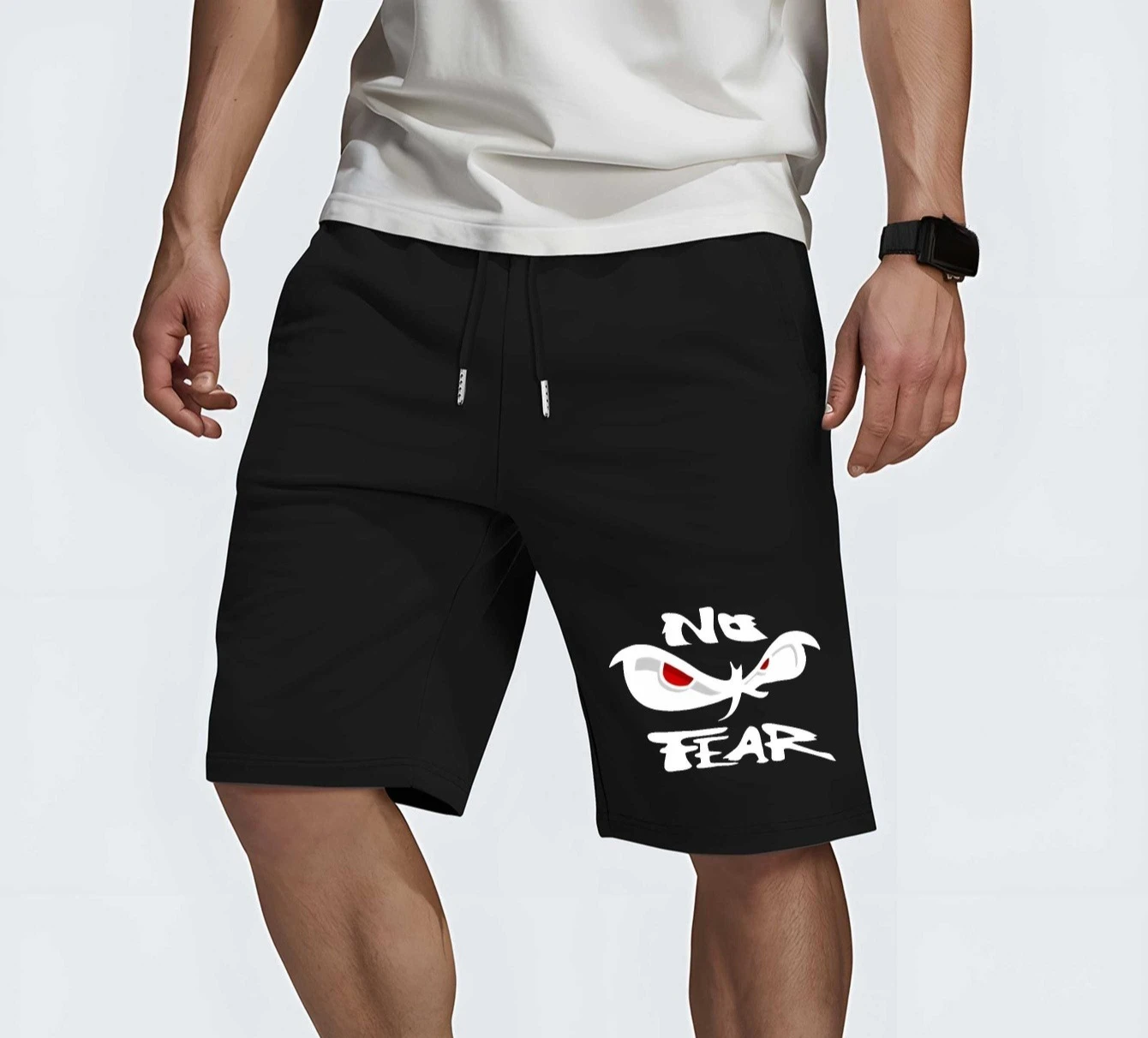 

Мужские шорты Fearless, идеальный выбор для летней повседневной одежды, универсальные спортивные шорты средней длины, модный американский стиль.