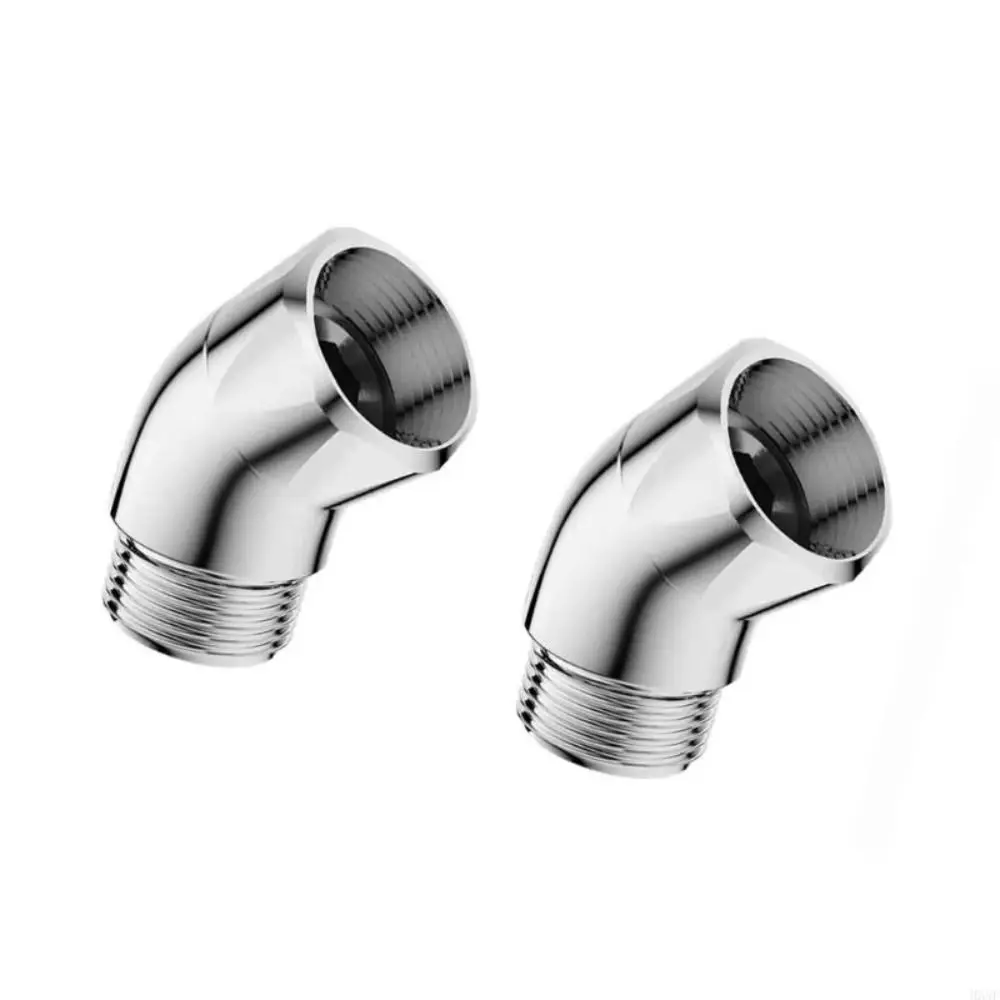 

2pcs 135 Degree Handheld Showerhead Connector Stainless Steel Elbow Adapter Copper Easy To Use Universal Port Hotel