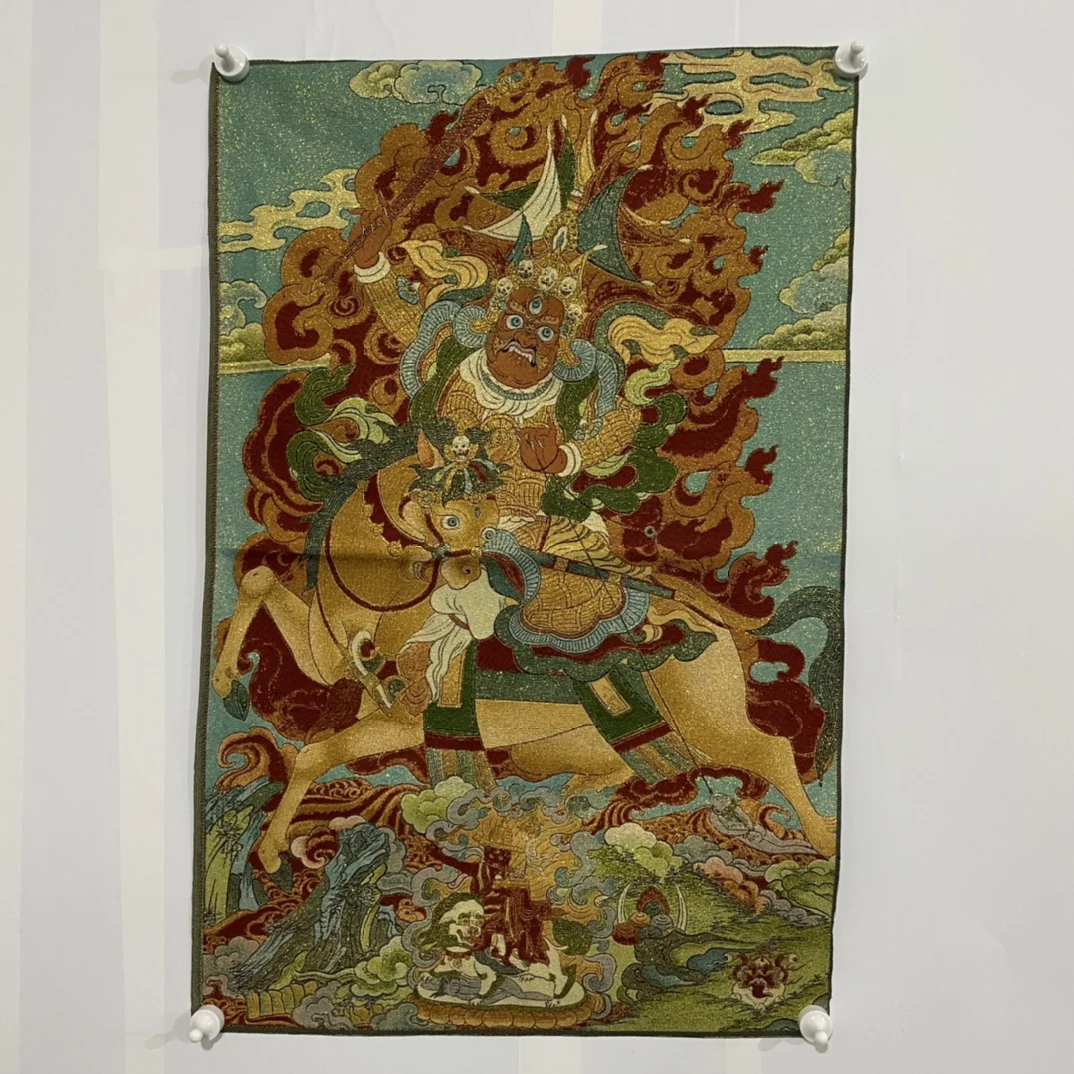 التبت البوذية القماش الحرير 7 عيون بيضاء تارا بوذا ثانغكا الجدار الشنق #2