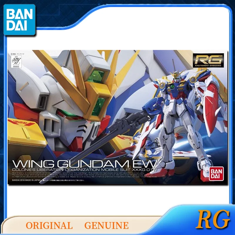 Bandai Original Genuine RG WING GUNDAM EW Anime Action Figures Toys for Boys Girls Kids Gift Collectible Model Ornaments