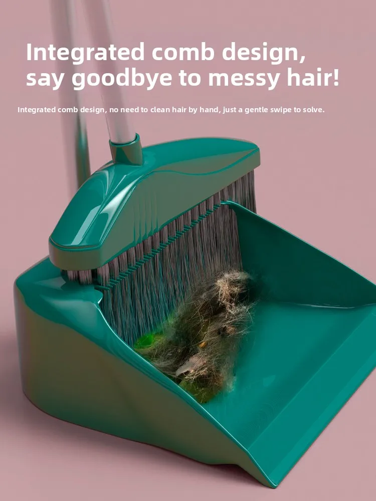 2024 New Magic Broom Set Dustpan Household Combination Non-Stick Hair Sweeping Tool Indoor Cleaning Utensils Plastic Material