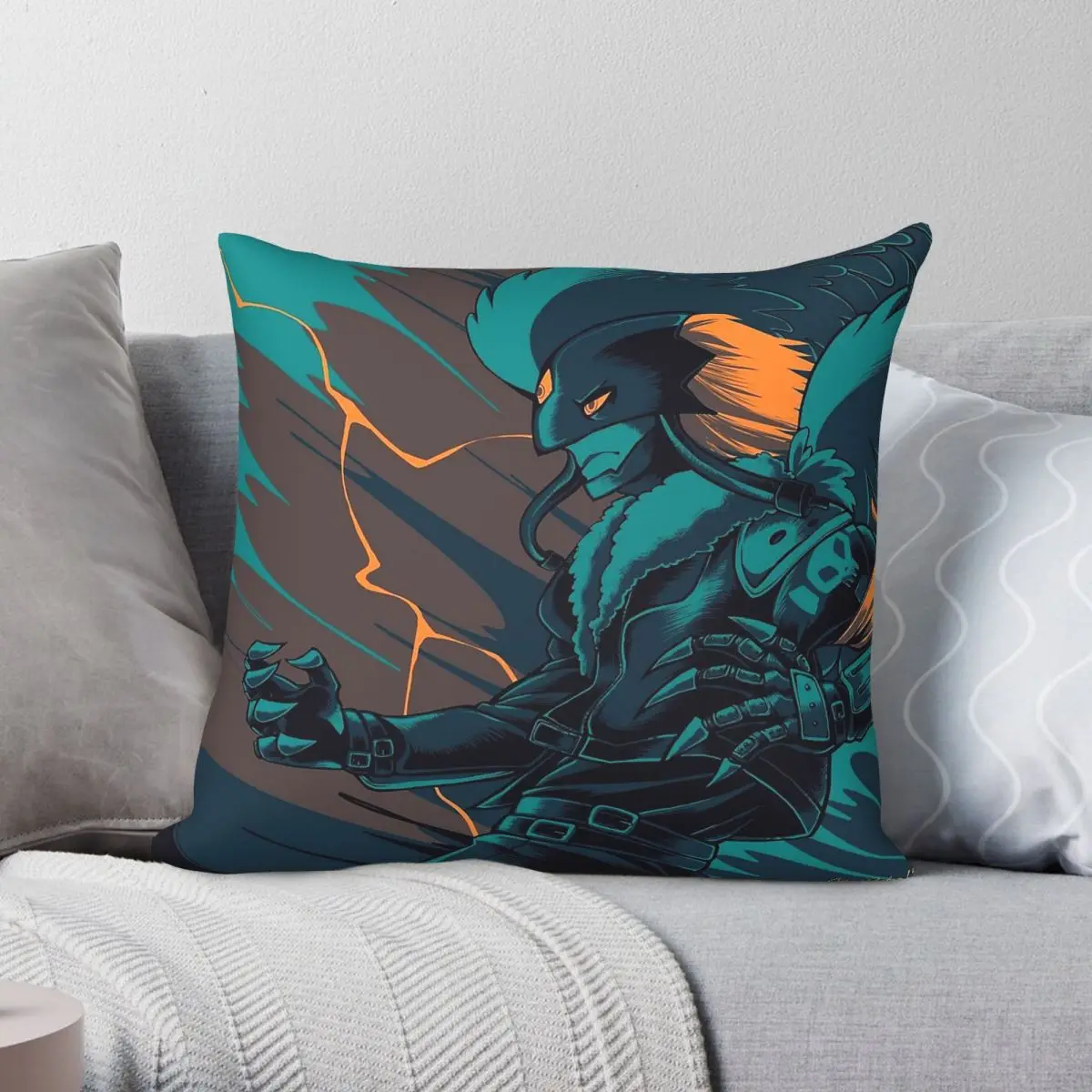 Digimon Beelzebumon Square Pillowcase Polyester Linen Velvet Pattern Zip Decorative Bed Cushion Cover Wholesale