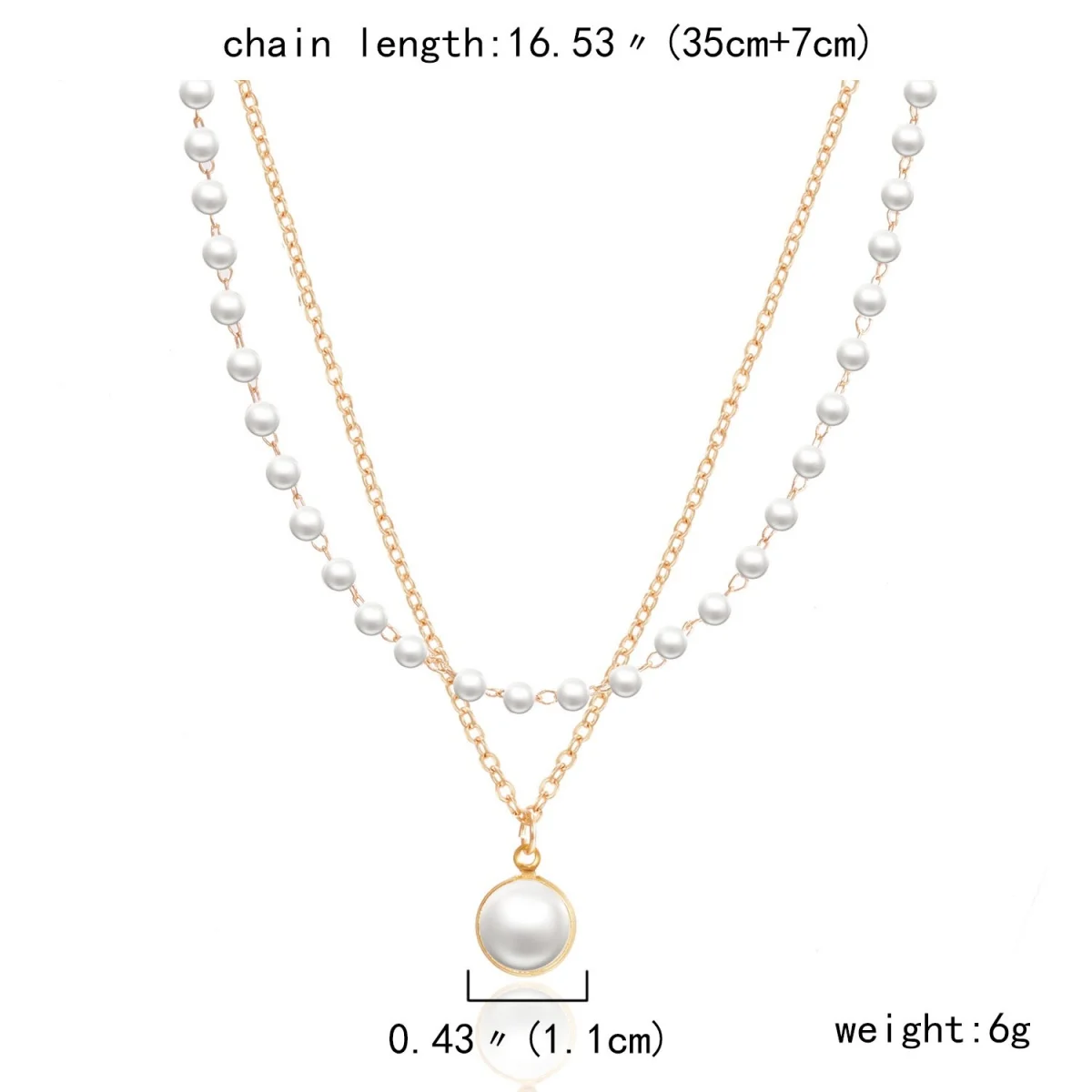 Vintage Elegante Simulierte Perlen-Halskette für Damen, Mehrschichtige Y-förmige Pulloverkette, Choker, Hochzeitsschmuck – Detail 33