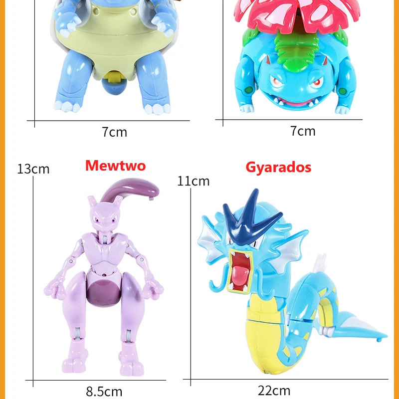 Pokemon Transform Poké Ball Pikachu Pokeball Charizard Bulbasaur Figuren Spielzeug Ornamente Mewtwo Gengar Modellpuppe Kindergeschenke – Detail 20