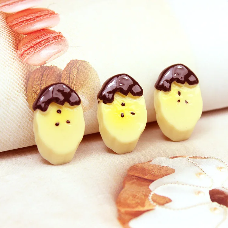 8 stücke Banane Scheibe Schleim Charms Modellierung Ton DIY Zubehör Plastilin Spielzeug Für Kinder Schleim Liefert Füllstoff