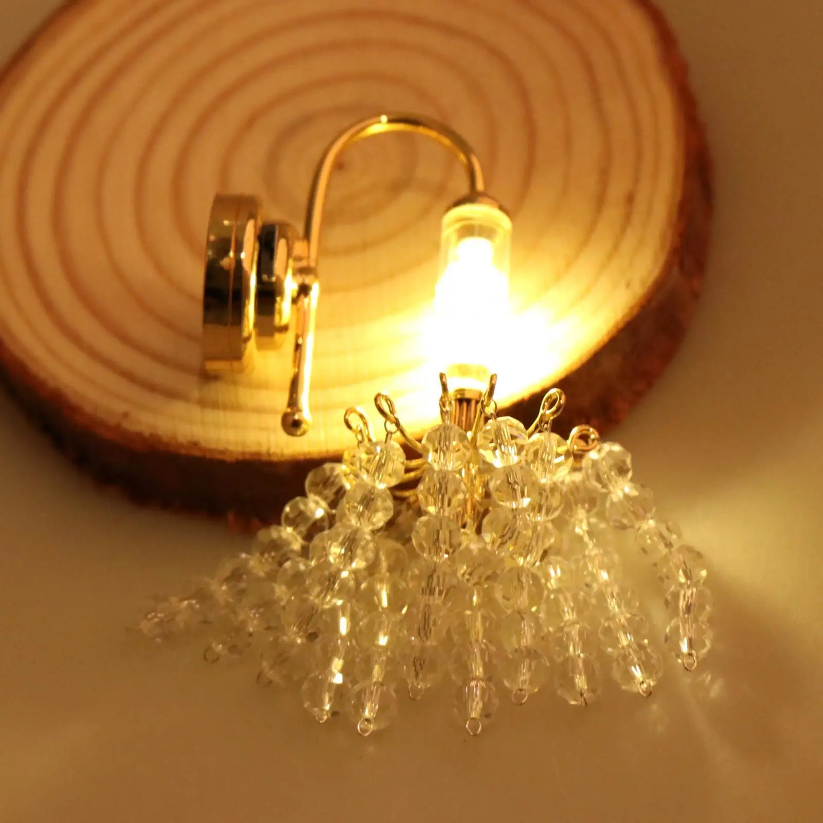 

1:12 Scale Dollhouse LED Wall Lamp Life Scene Micro Landscape Doll Accessories Decoration for Kitchen Halls Garden Bedroom Decor