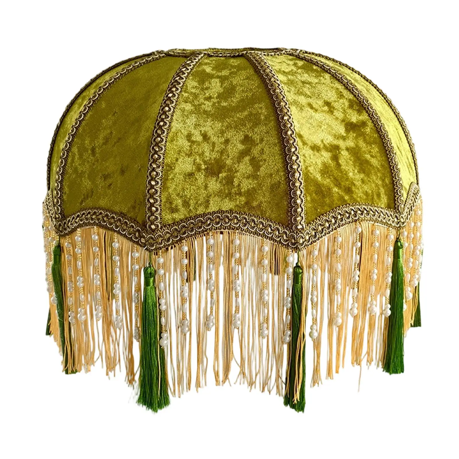Vintage Table Lamp Shade Fringe, Retro Table Floor Lamp Cover, Tassel Lampshade Light Shade for Bedside, Bedroom, Hotel, Cafe