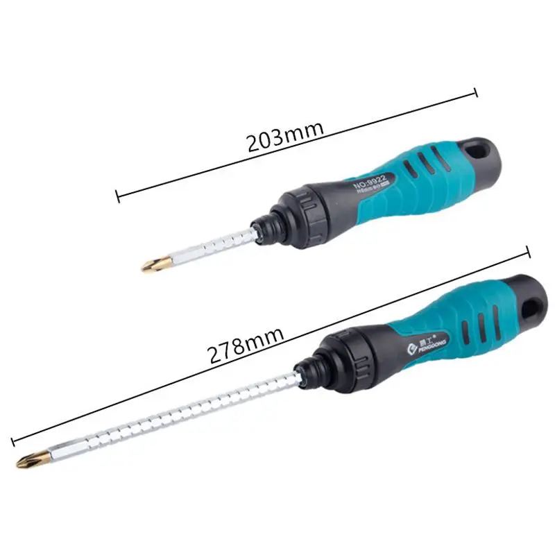 PENGGONG 2In1 Precision Adjustable Ratchet Screwdriver Set Two-Way Slotted Phillips Magnetic Screwdriver Bits