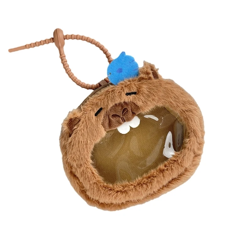 整理カードのためのクリエイティブプラッシュアニマルコインホルダーコンパクトサイズマネーバッグ