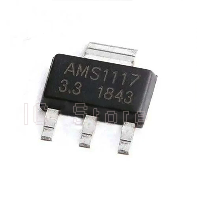 20 piezas-regulador de voltaje lineal, AMS1117, 1,2 V, 1,5 V, 1,8 V, 2,5 V, 3,3 V, 5V, ADJ, LM1117, 1117, SOT223 IC, nuevo