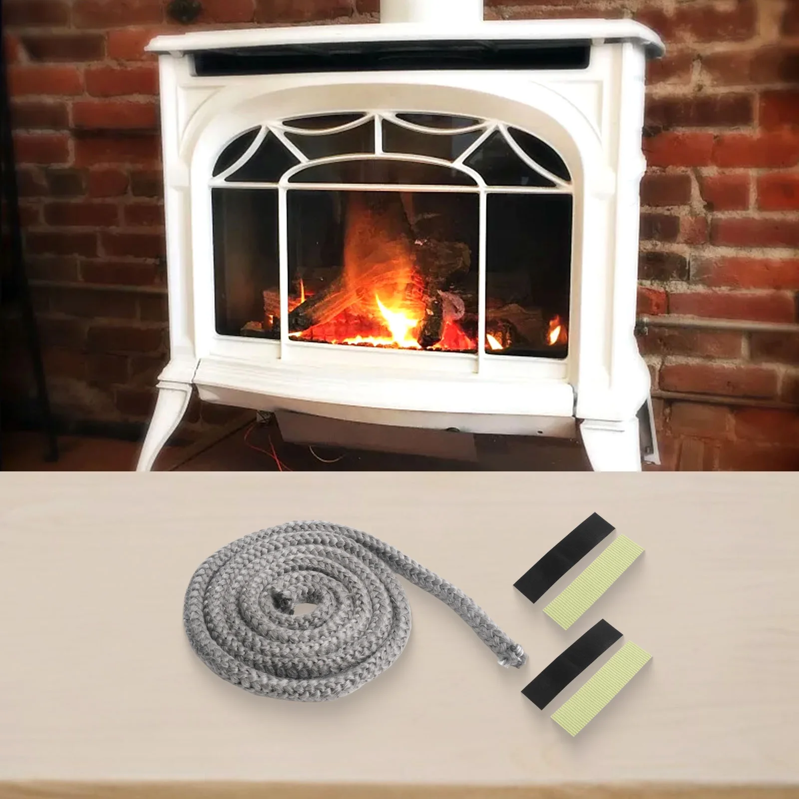 2m Wood Stove Gasket Fiberglass Sealing Rope Chimney Chimney Seal Good Sealing Performance High Temperature Resistance