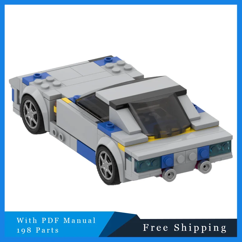 ชุดตัวต่อรถสปอร์ตเรโทรสุดเท่ 198 ชิ้น สไตล์เมือง สร้างสรรค์ สำหรับเด็กผู้ชาย ของขวัญคริสต์มาส