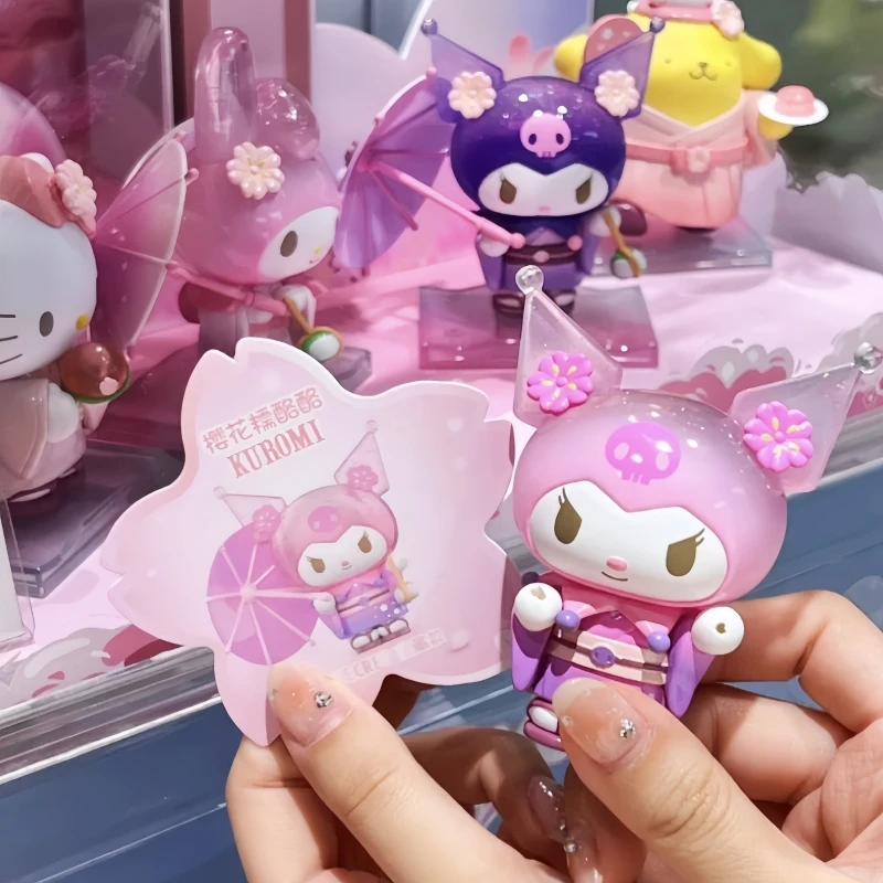 

Оригинальная фигурка Sanrio глухая коробка из аниме Kuromi My Melody Cinnamoroll, фигурки из серии «цветущие и вагаси», игрушки для девочек, подарки