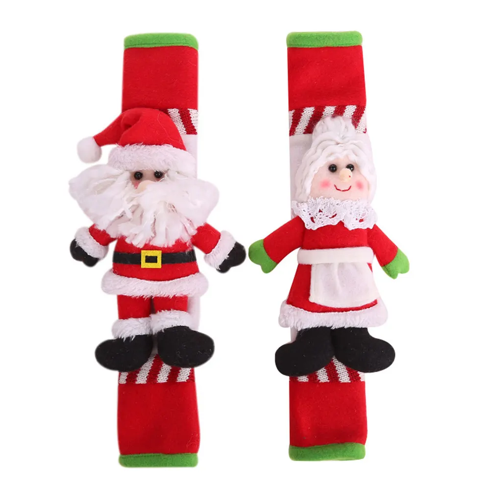 

2Pcs Christmas Refrigerator Handle Cover Festive Kitchen Appliance Protectors Fridge Microwave Oven Door Covers