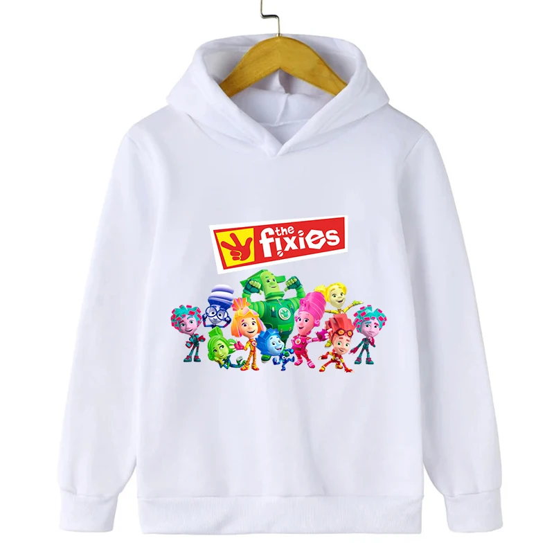 The Fixies Print Hoodie for Children Anime Fashion Pullover Baby Girls Cartoon Coats Boys Autumn Hooded Sweatshirts Kids Clothes