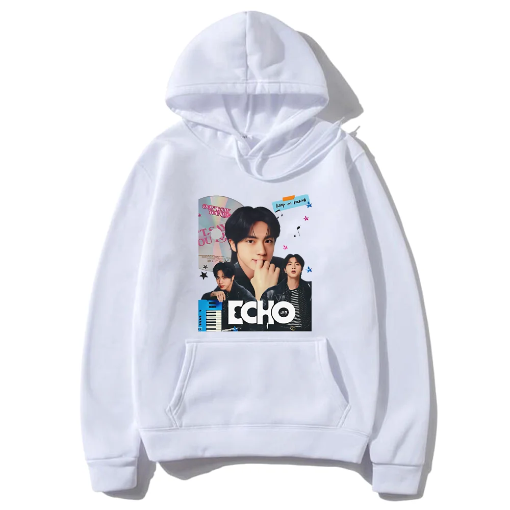 

K-Pop Fan Merch Jin Tour Echo Album Hoodie Men Women hip hop streetwear Loose Autumn Winter vintage Fleece Long sleeve pullovers