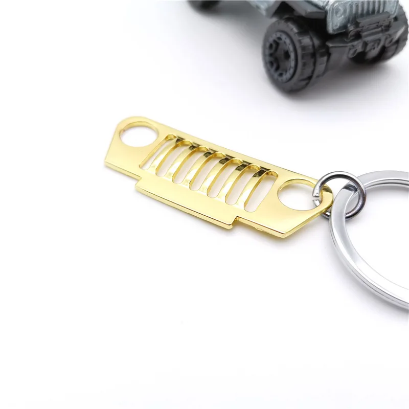 1PC Universal Medium Grid Keychain Key Ring for Jeep CJ JK TJ YJ XJ Car Front Grill Design Car Nini Cute Grill Keychain