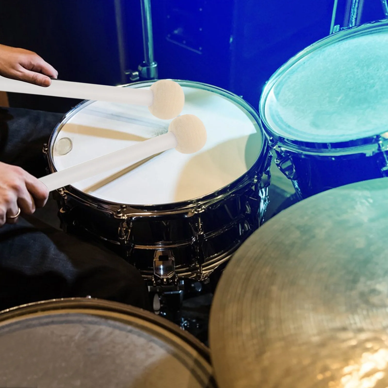 

2pcs Bass Drum Mallets Heavy Duty Felt Head Timpani Beaters Wood Handle For Orchestral Concert Performance Percussion Mallets