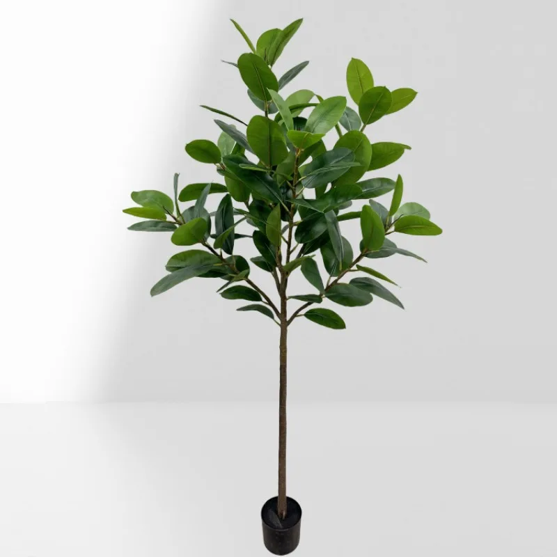 Simulation straight rubber tree fiddle leaf fig bonsai home living room simulation green plant floor ornaments garden decoration