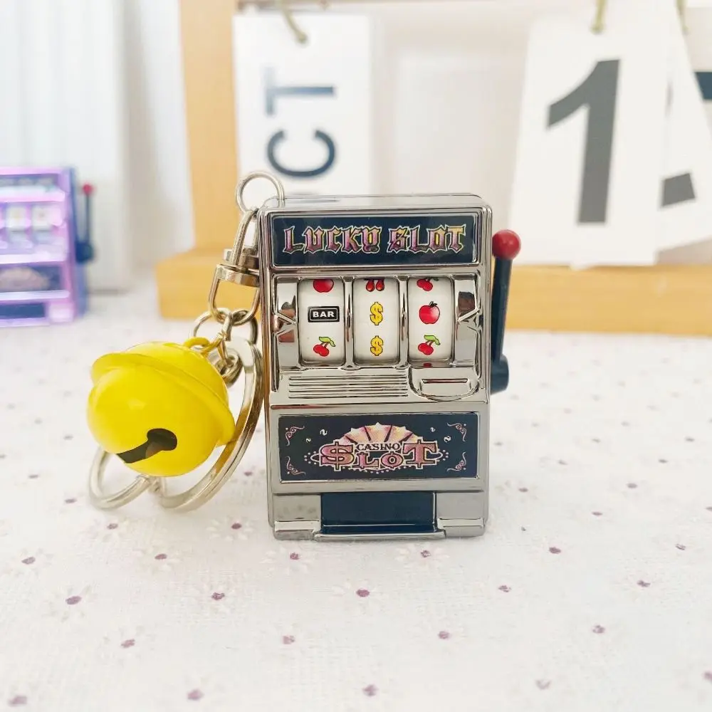 Pendant for Children Funny  Gag  Funny Games Safe Machine Lucky Jackpot Keyrings Fruit Machine Slot Machine Key Chains
