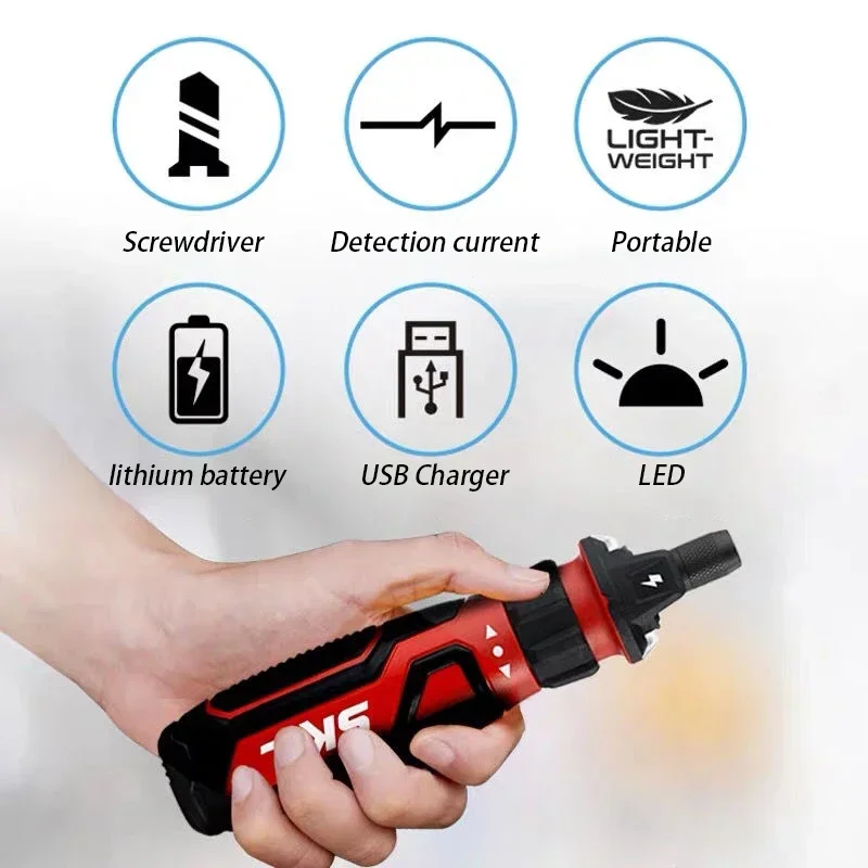 Skil SD561201 Multifunctional Mini Handheld Screwdriver Type-C USB Built-in Rechargeable Measurable Electricity for Electrician