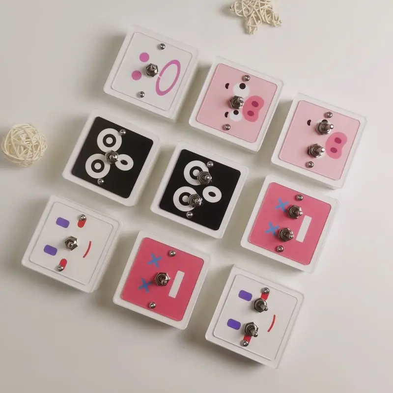 

Expression switch multi-panel acrylic dopamine color retro metal creative one-open single double control lever