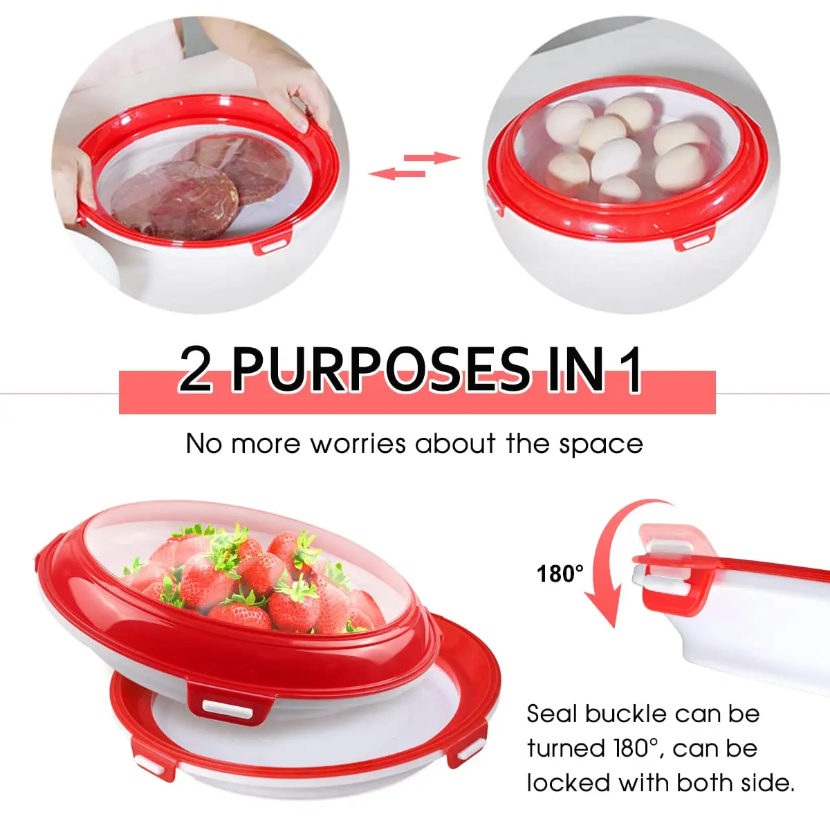 Transparent Food Preservation Tray Kitchen Storage Thickened Fresh-Keeping Double-Sided Tools Plastic Refrigerator Plates Tool