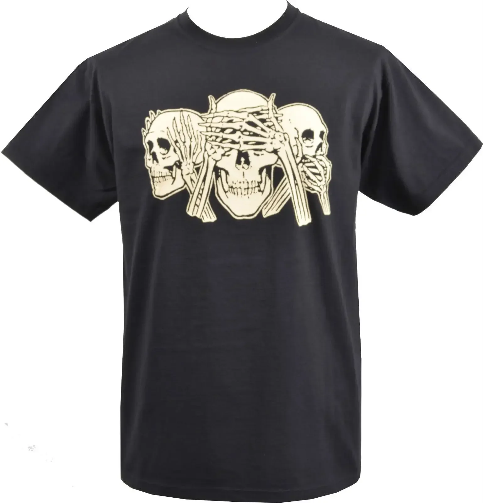 100% Cotton O-Neck Short Sleeve Casual Mens T-shirt Size S-5xl Hear No Evil,See No Evil,Speak No Evil | Funny Skeleton T-Shirt