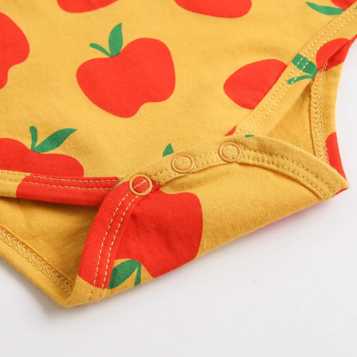 Sommer Baumwolle Säuglings-Mädchenkleidung Apfel-Strampler Baby-Mädchen Bodys mit Stirnband – Detail 6