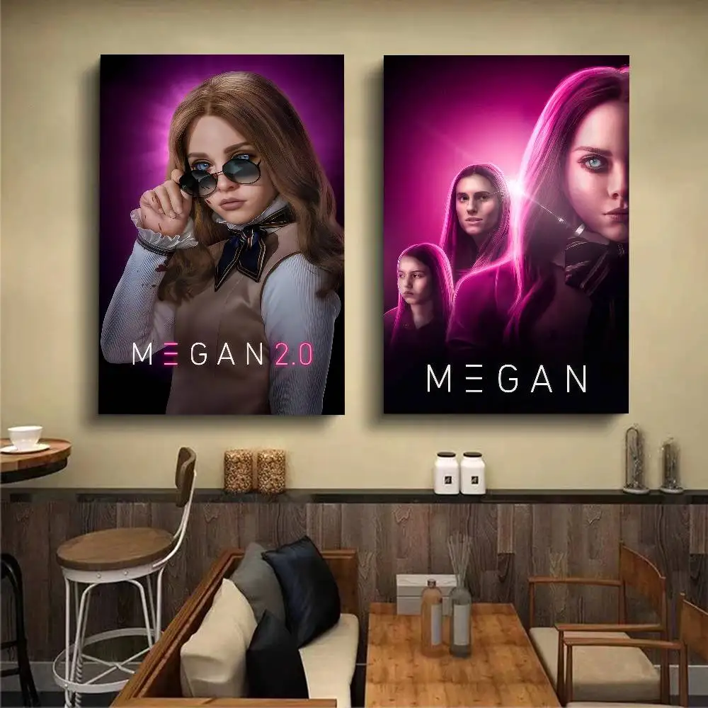 M-M3GAN 2.0 M-movie ورق أبيض ملصق مقاوم للماء ورقة ملصق مقهى بار الجمالية الفن طلاء جدران