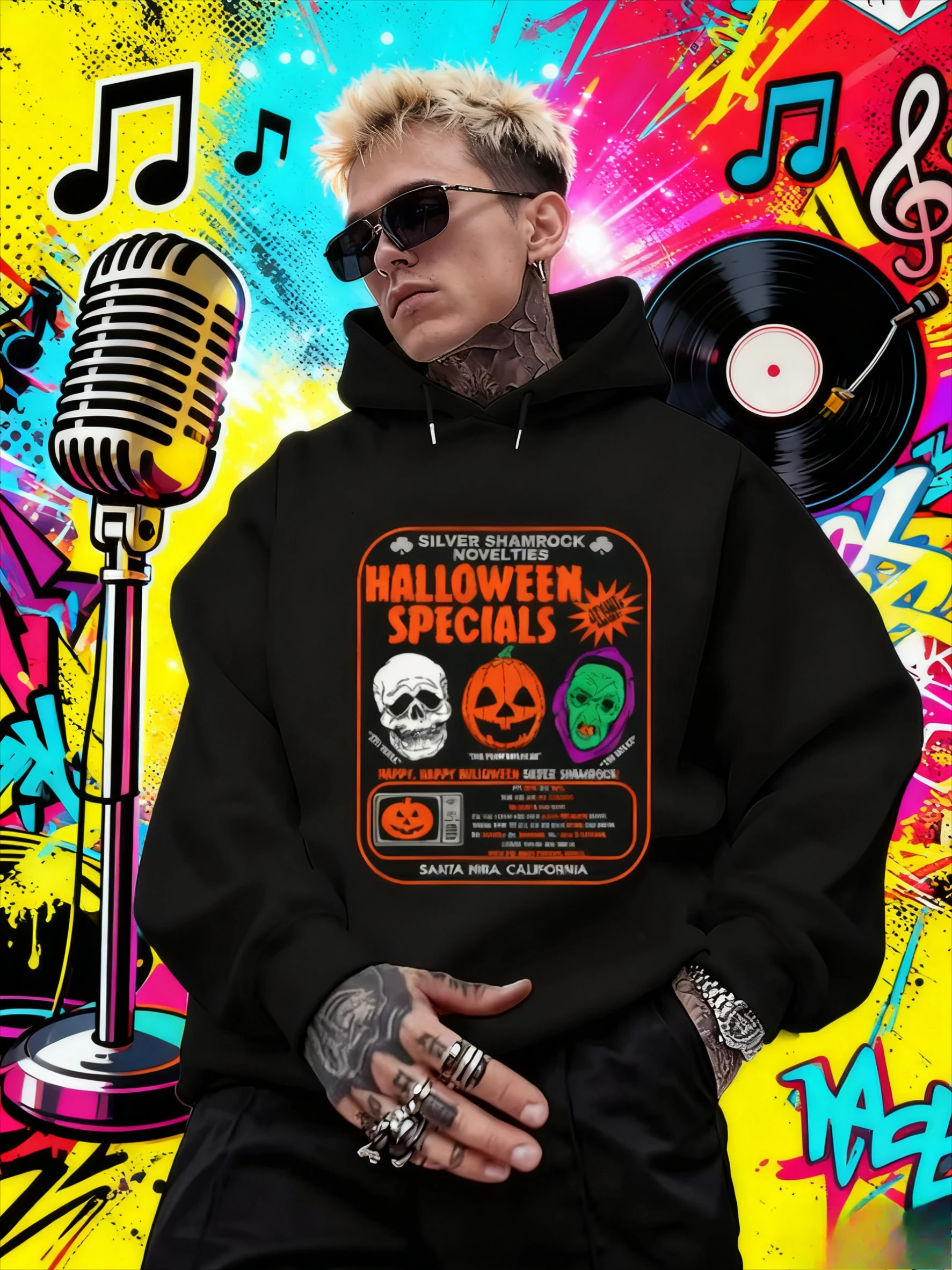 2025-26 الخريف الشتاء Hot البيع هالوين عرض خاص موسم الساحرة الرجعية الرجال والنساء هوديس مطبوعة سترات قطنية نقية #1