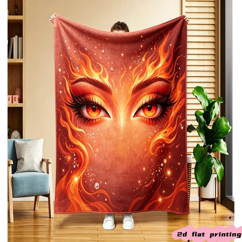 Elegant Glam Portrait  Throw Blanket Golden Silver Face Pearl Ornate Swirl Eyelash Lips Fashion Art Graphic Design Blanket