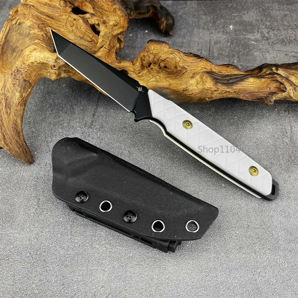 Hidden Canyon Straight Knife Tanto Fixed Blade G10 Handle with Matching Sheath Multipurpose Utility Tool for Outdoor Adventures