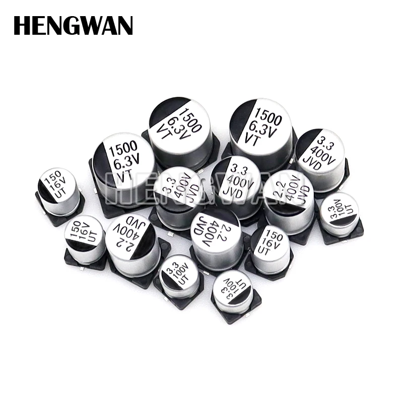 10PCS SMD Aluminum Electrolytic Capacitor 6.3V 10V 16V 25V 35V 50V 1UF 2.2UF 4.7UF 10UF 22UF 47UF 100UF 220UF 330UF 470UF 1000UF