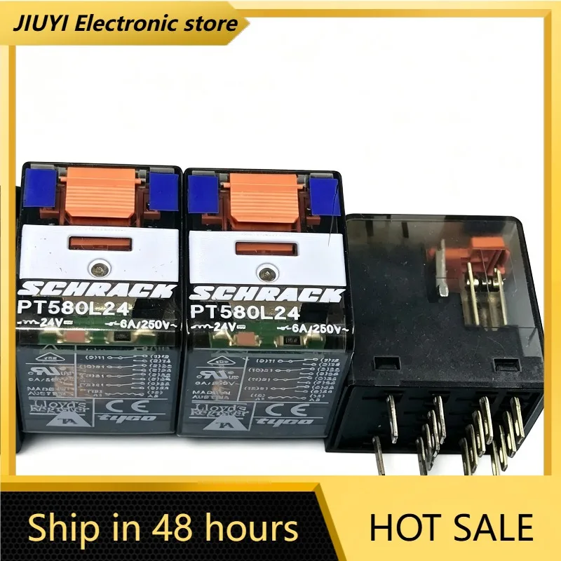 PT580L24 Power Relay DC24V 14Pin 6A 250VAC Electromagnetic Relay For Industrial Control Socket‑mount Replacement Parts