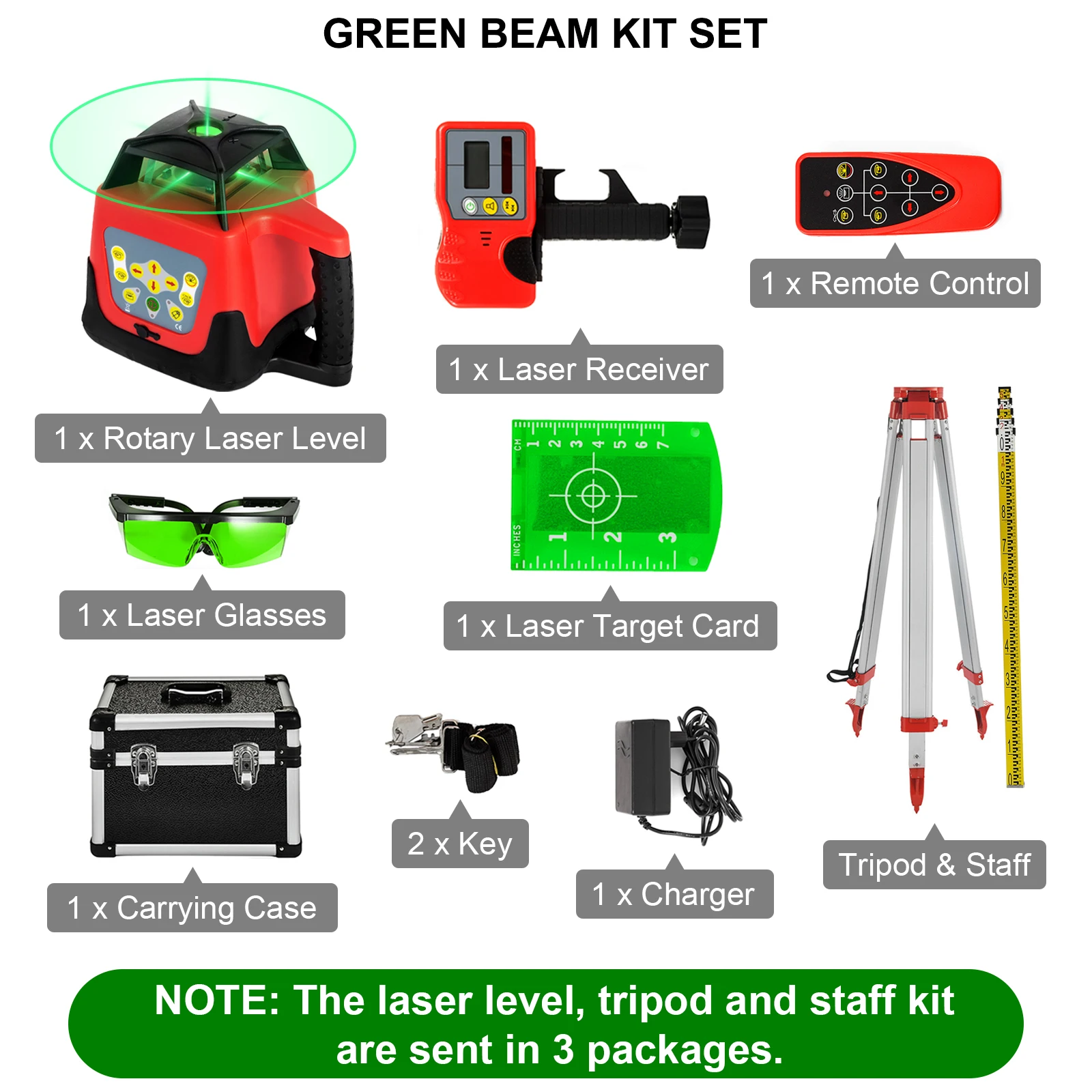 Vevor Rood Groen Laserniveau 360 Roterende Zelfnivellerende 500M Verticale Horizontale Scanning Professioneel Krachtig Meetinstrument