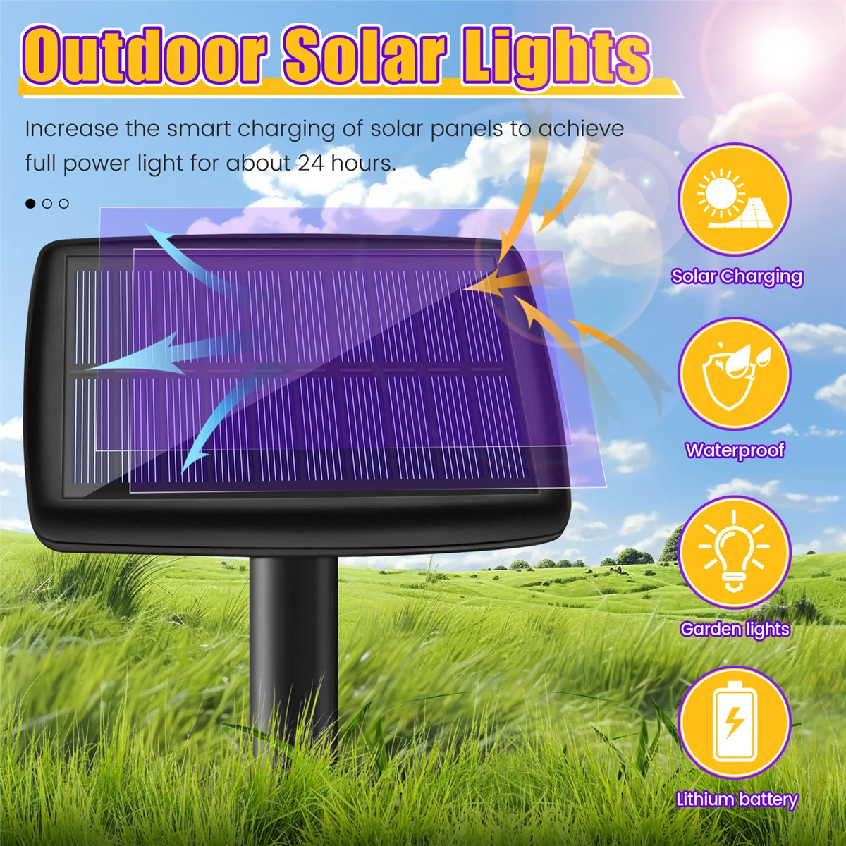 10 in 1 Solar Lights Outdoors Waterproof Solar Lawn Light Solar Power Light for Garden Path Pool Decoration