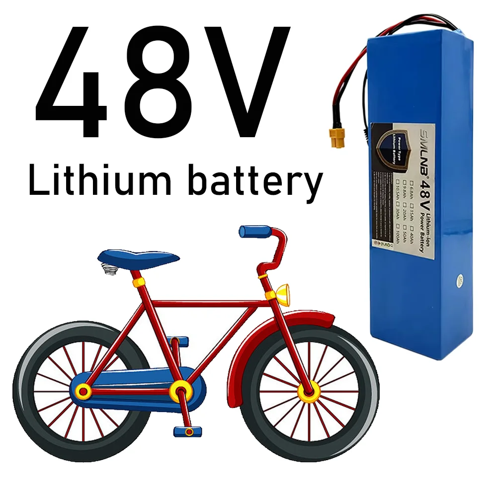 

48V Powerful Battery Pack, 10.5Ah Lithium Battery, Rechargeable Li-ion Battery Pack 13S2P 18650 battery, with 54.6v Charger