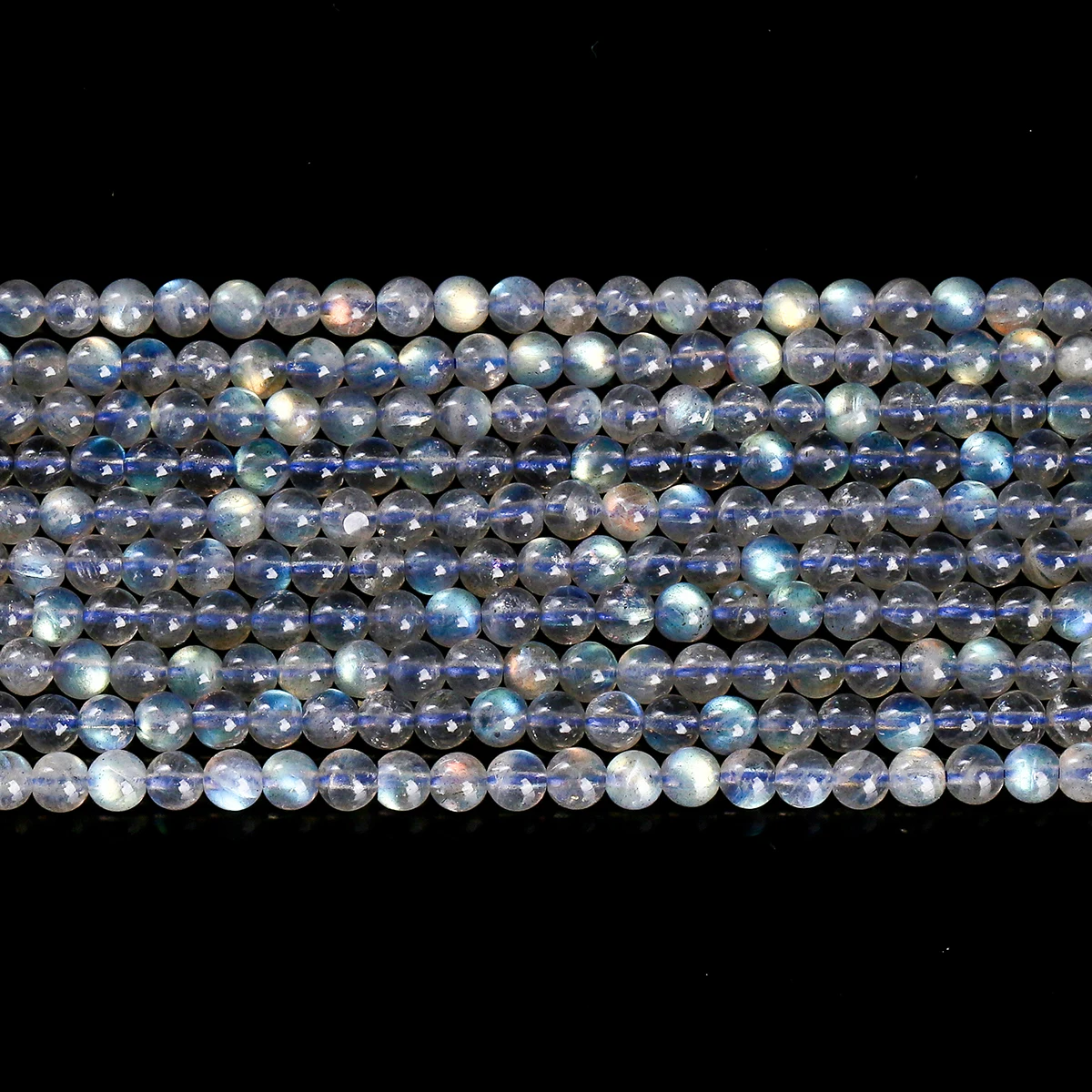 7A Natural Stone Gray Moonstone Beads Loose Spacer Labradorite Gemstone Bead for Jewelry Making DIY Necklace Bracelet Accessory