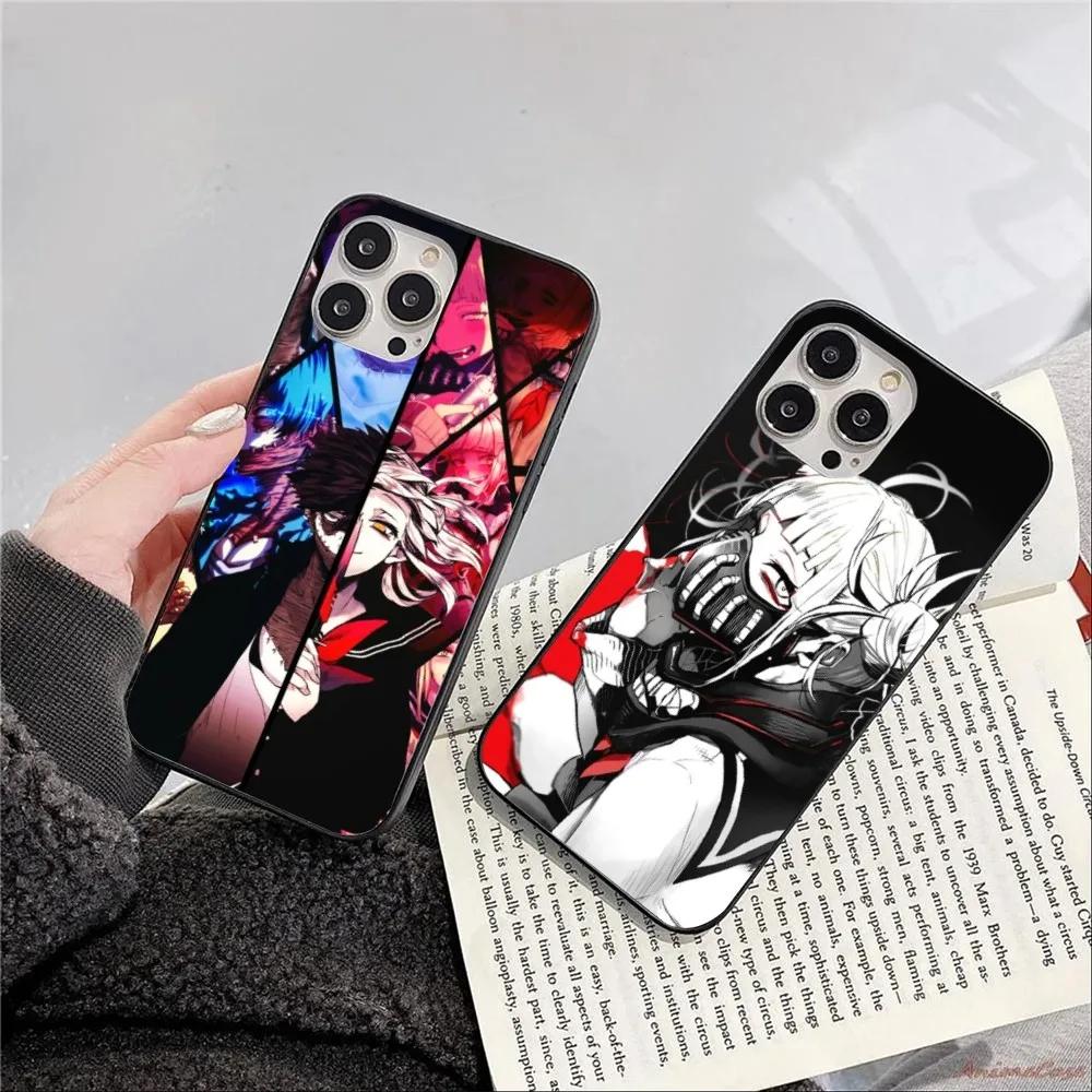 Hero Academia Himiko Toga Cell Phone Case for iPhone 15 14 13 12 11 XS X 8 7 6 Plus Mini Pro Max SE 2022 Black Cover Funda