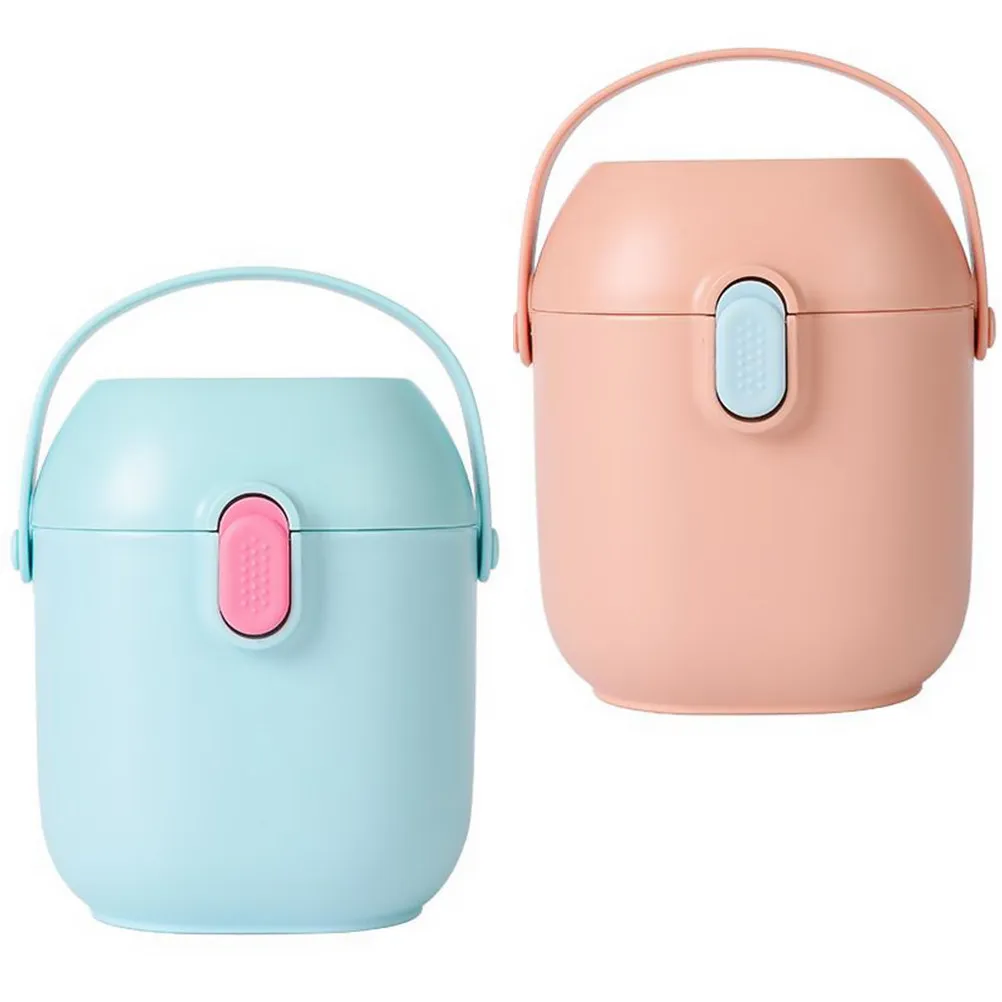 

2Set Baby Formula Dispenser High Quality PP Tpe Material Durable Practical Colorful Ergonomic Handle Design Double Layer Seal