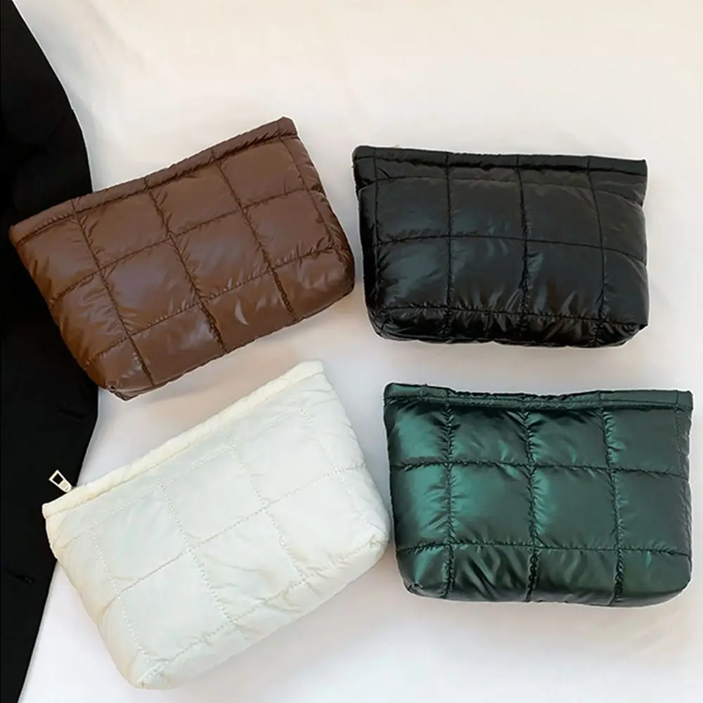 Pochette trapuntate cotone morbido donna cerniera organizzatore cosmetico borsa per il trucco carina borsa per il trucco grande borsa per buste