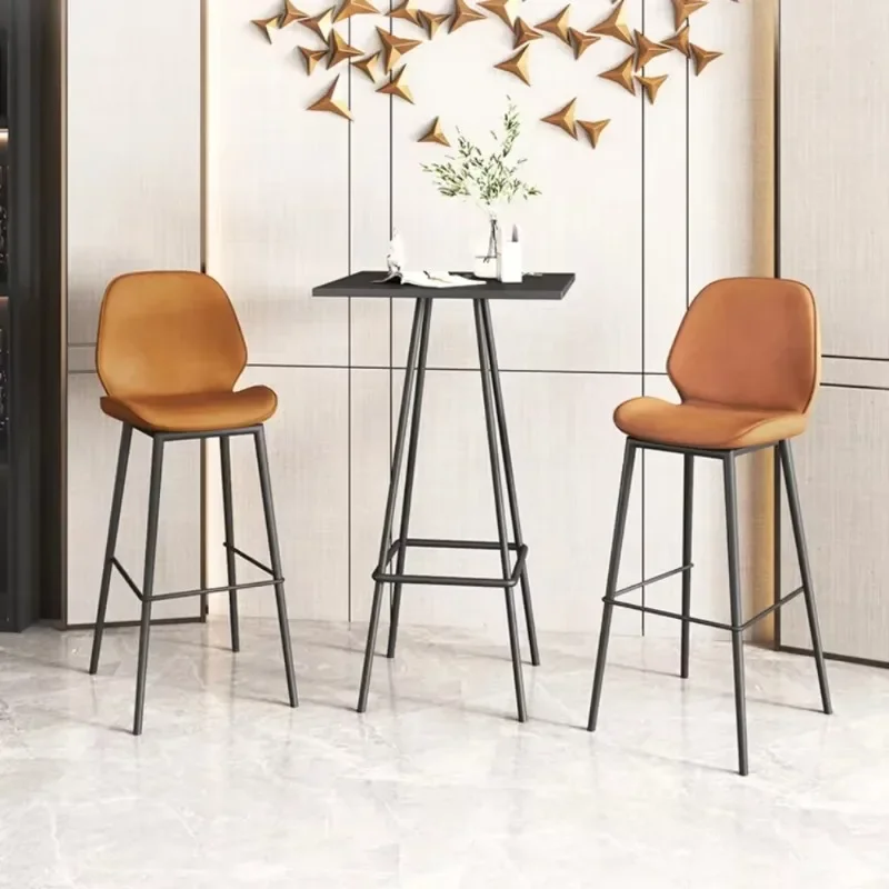 Bar Chair Modern Stool Minimalist Chairs Dining Waiting Leather Chaise Design Breakfast Industrial Stools Floor Nordic Furniture