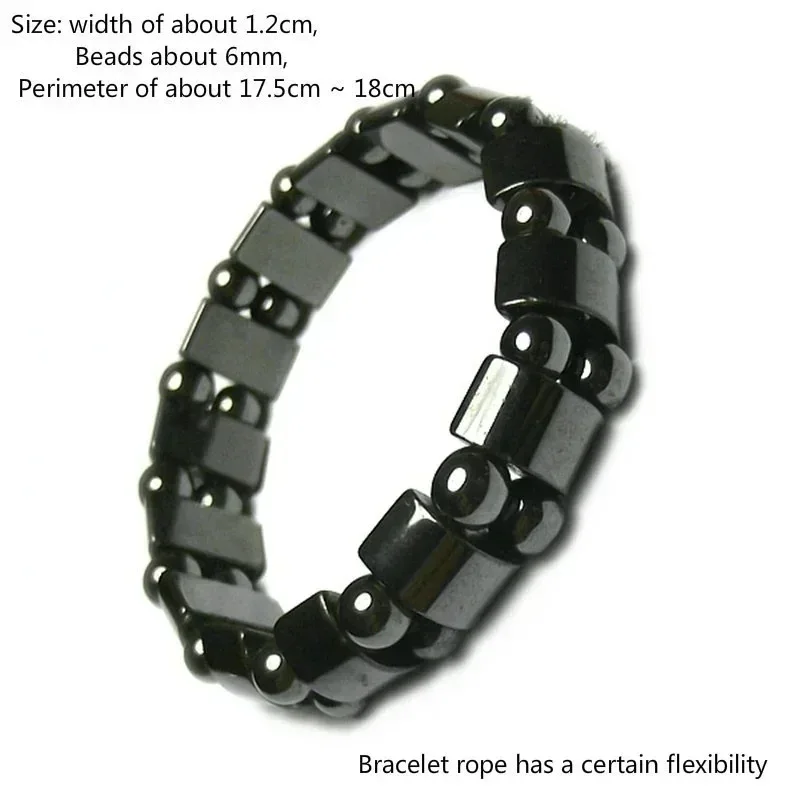 Classical Hematite Energy Beaded Elastic Magnetic Therapy Health Care Loss Weight Bracelets Slimming Health Care For Men Women