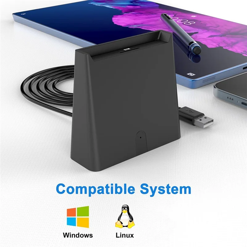 A25P USB 스마트 카드 리더 ISO7816 칩, 은행 카드, 신분증, 클래스 A, 클래스 B 및 클래스 C (5V, 3V 및 1.8V) 스마트 카드용