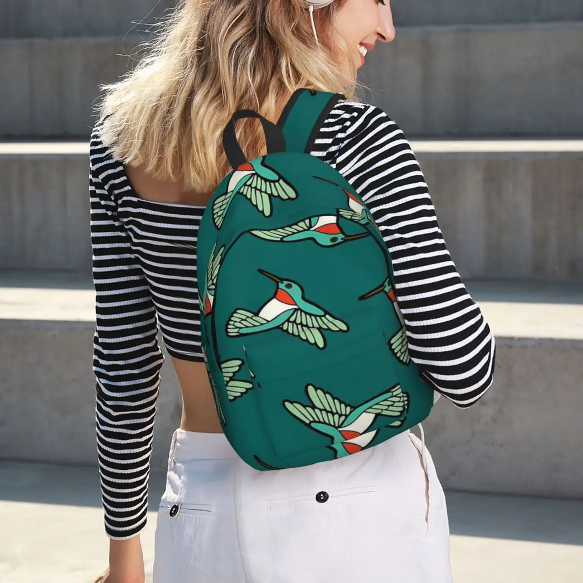 

Hummingbird Pattern Student Backpack School Bag Hiking Travel Daypack for Men Women Bookbag Shoulder Bags