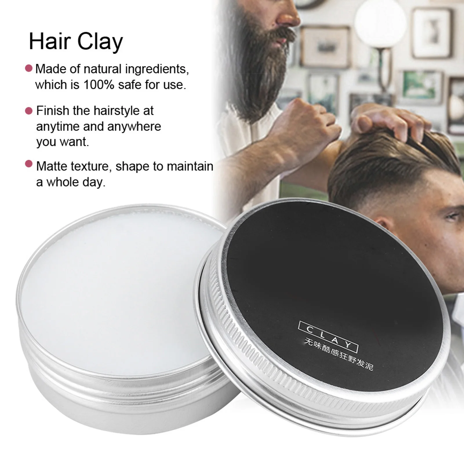 50g Hair Clay Strong Hold Matte Hair Styling Wax Men Hair Styling Mud Non Greasy Styling Daily Clay High Strong Creme