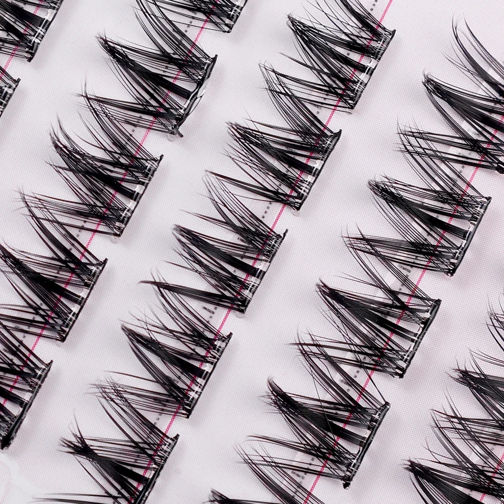 6 Row Non-glue False Eyelashes DIY Segmented False Eyelash Single Cluster Eyelash Extension Makeup Self Adhesive Press on Lashes