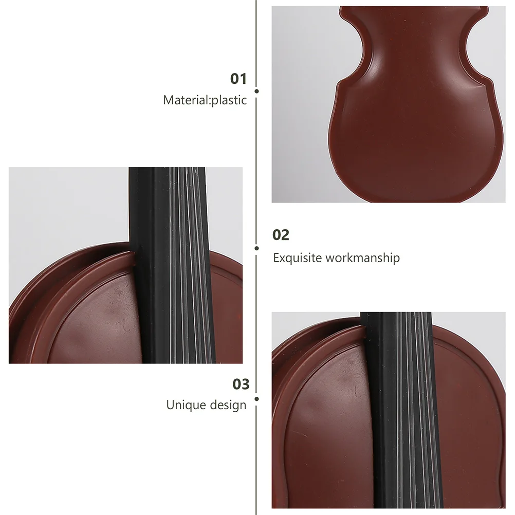 

15 Sets Violin Ornaments Mini Musical Instrument Decor Miniature Model Hanging Plastic Models