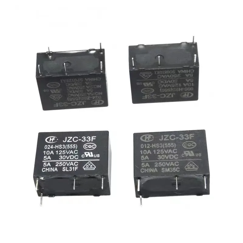 10PCS/LOT Relay HF33F JZC-33F-005 012 024-HS3 ZS3 4PIN 5PIN 5A 5V 12V 24V Power Relays